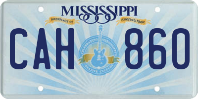 MS license plate CAH860