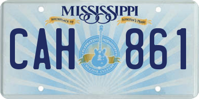 MS license plate CAH861