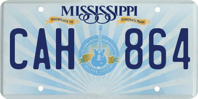 MS license plate CAH864