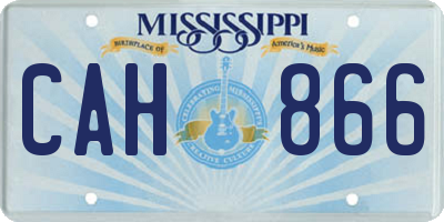 MS license plate CAH866