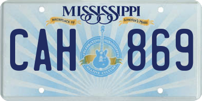 MS license plate CAH869