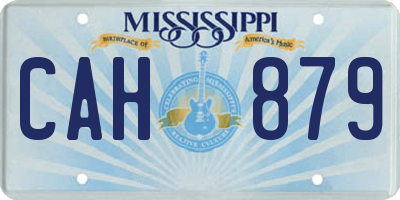 MS license plate CAH879