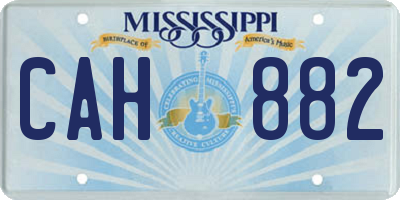 MS license plate CAH882