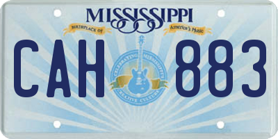 MS license plate CAH883