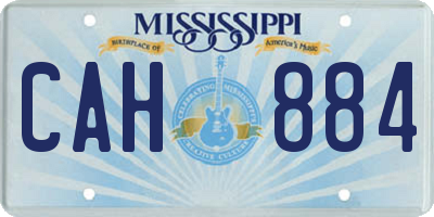 MS license plate CAH884