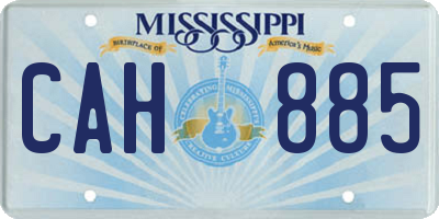 MS license plate CAH885
