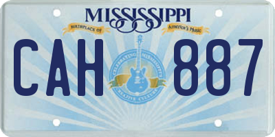 MS license plate CAH887