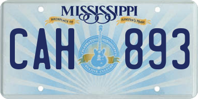 MS license plate CAH893