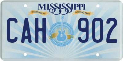 MS license plate CAH902