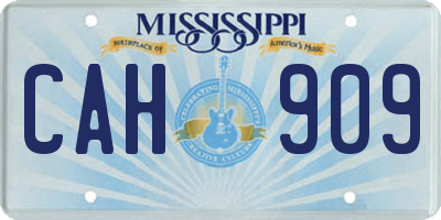 MS license plate CAH909