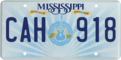 MS license plate CAH918