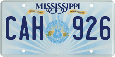 MS license plate CAH926