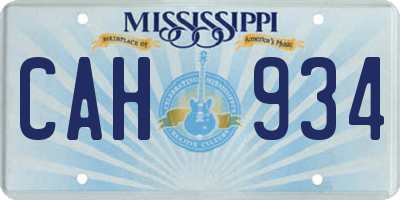 MS license plate CAH934