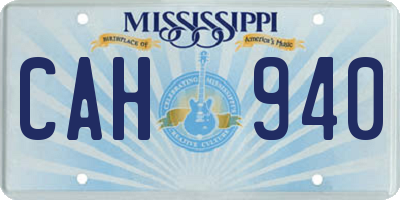MS license plate CAH940
