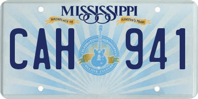 MS license plate CAH941