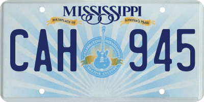 MS license plate CAH945