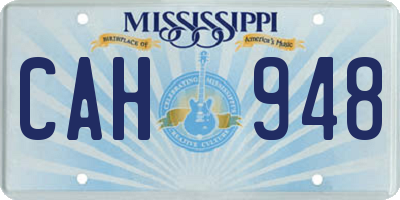 MS license plate CAH948