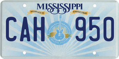 MS license plate CAH950