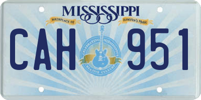 MS license plate CAH951