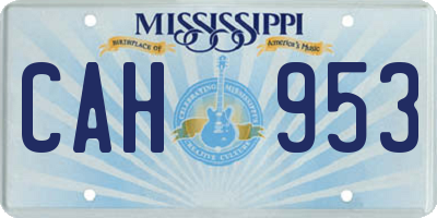 MS license plate CAH953