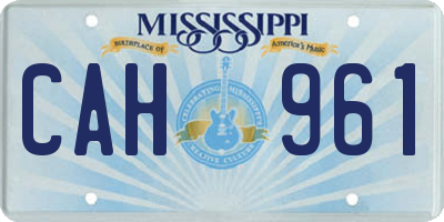 MS license plate CAH961