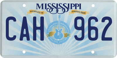 MS license plate CAH962