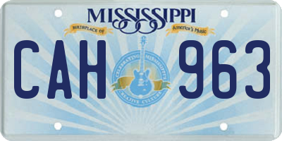 MS license plate CAH963