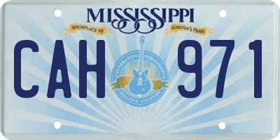 MS license plate CAH971