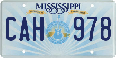 MS license plate CAH978