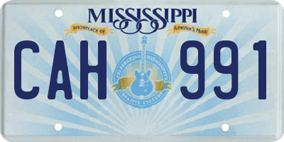 MS license plate CAH991
