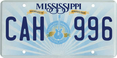 MS license plate CAH996