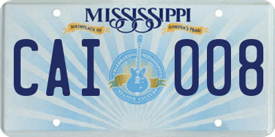 MS license plate CAI008