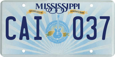 MS license plate CAI037