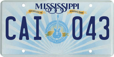 MS license plate CAI043
