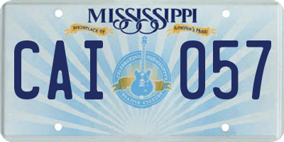 MS license plate CAI057