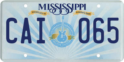 MS license plate CAI065