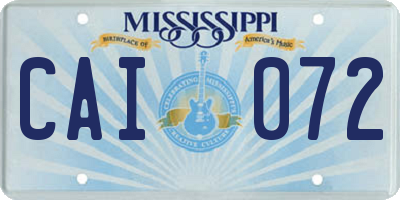 MS license plate CAI072