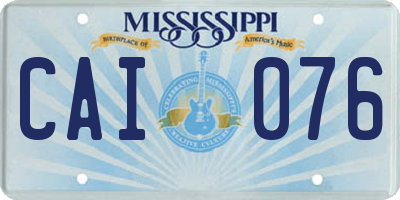 MS license plate CAI076