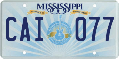 MS license plate CAI077