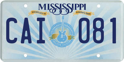 MS license plate CAI081
