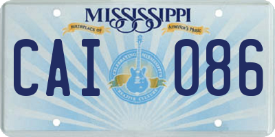MS license plate CAI086