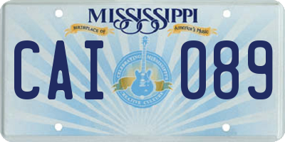 MS license plate CAI089