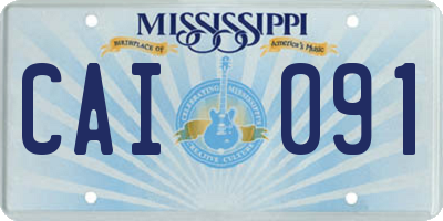 MS license plate CAI091