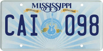 MS license plate CAI098