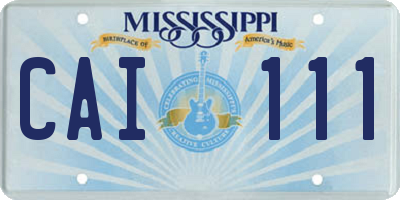 MS license plate CAI111