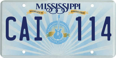 MS license plate CAI114