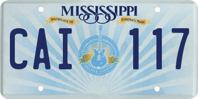 MS license plate CAI117