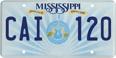 MS license plate CAI120