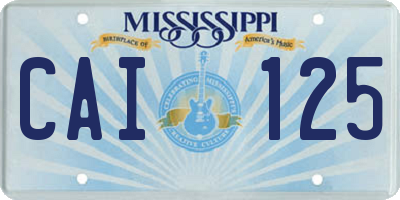 MS license plate CAI125