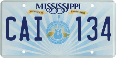 MS license plate CAI134